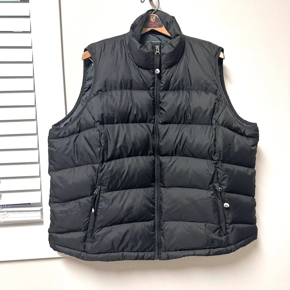 L.L.Bean Black Goose Down Vest Size 2XL - Warm, Lightweight, Excellent Condition